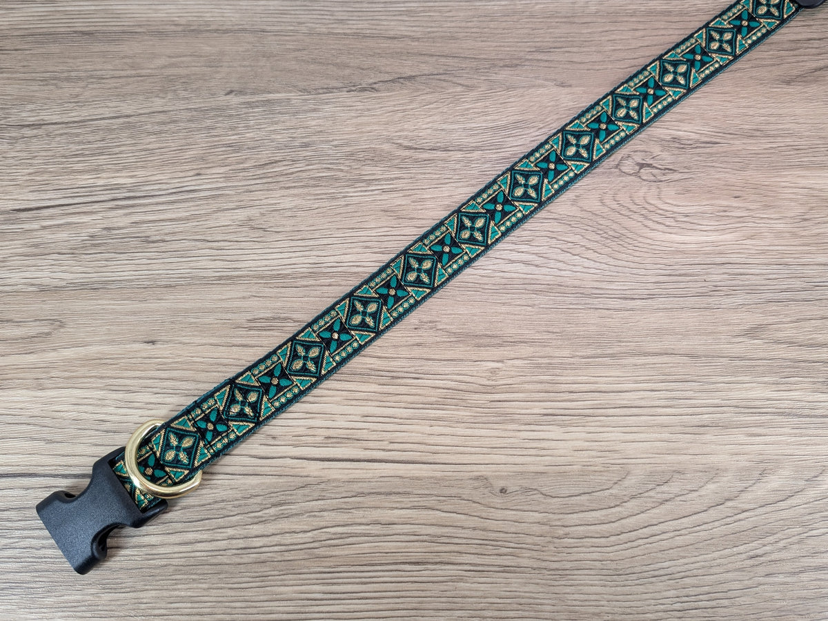Green and Gold Dog Collar