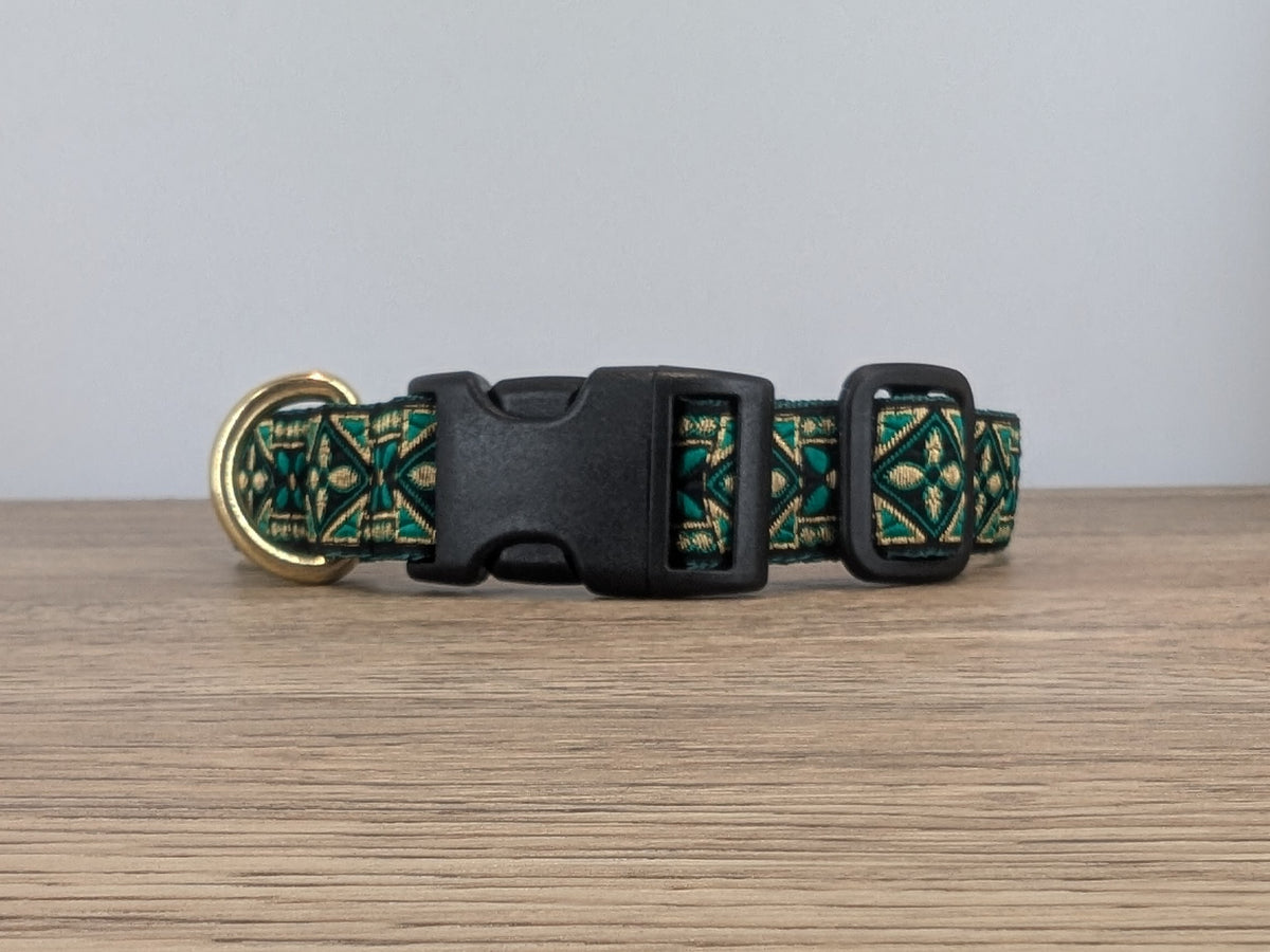 Green and Gold Dog Collar