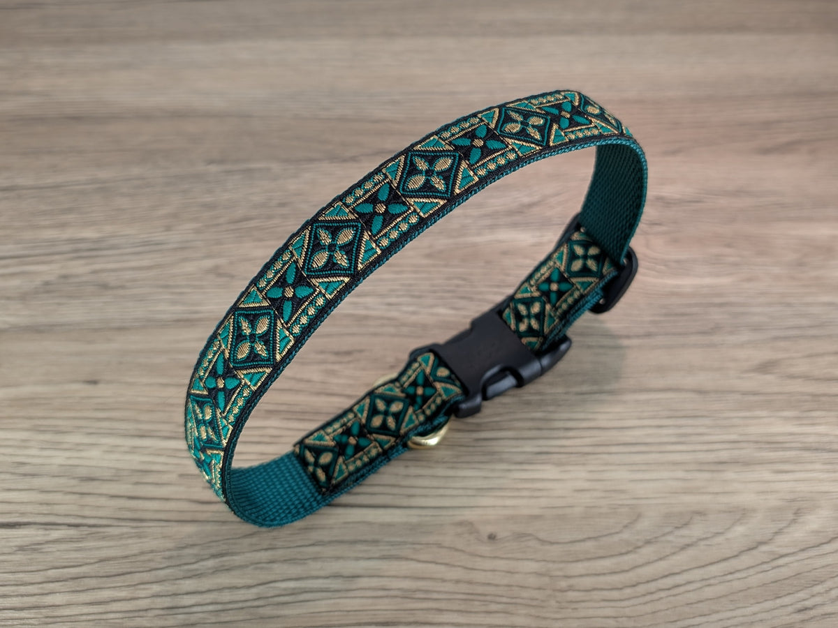 Green and Gold Dog Collar