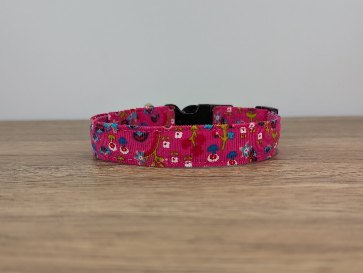Hot Pink Dainty Floral Dog Collar