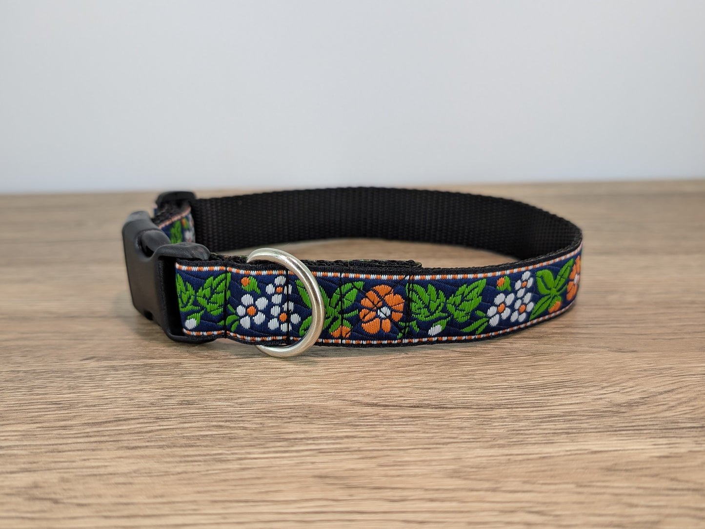 Leaves and Flowers Floral Dog Collar