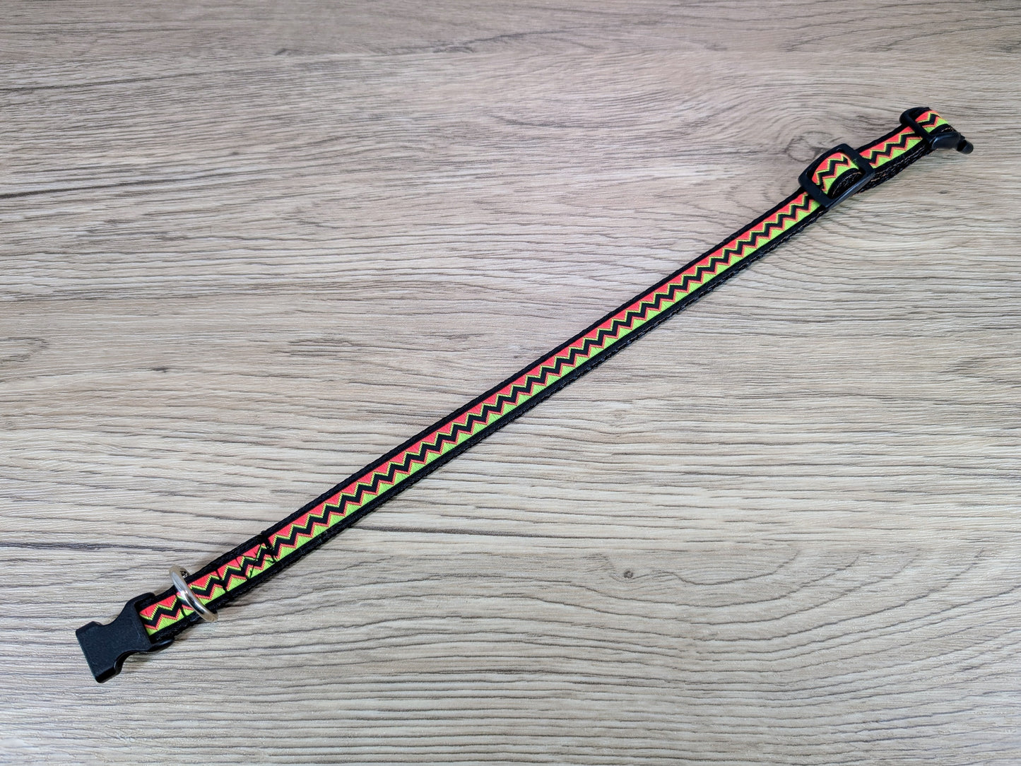 Orange and Green Zigzag Small Dog/Puppy Collar