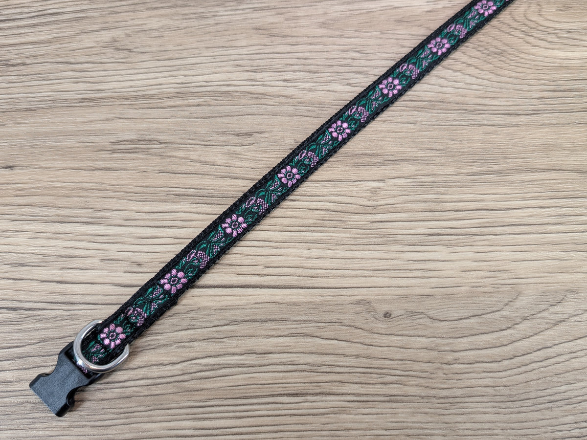 Pink and Green Floral Small Dog/Puppy Collar