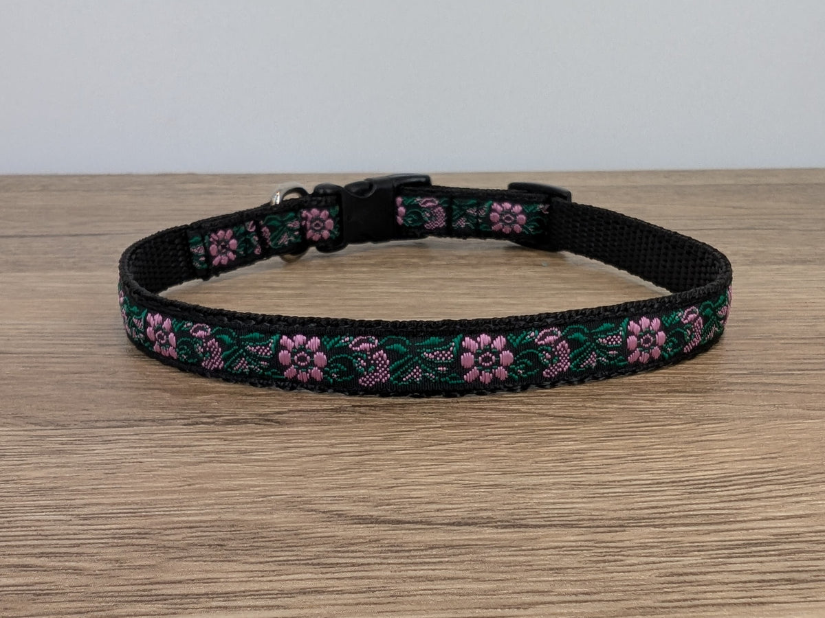 Pink and Green Floral Small Dog/Puppy Collar