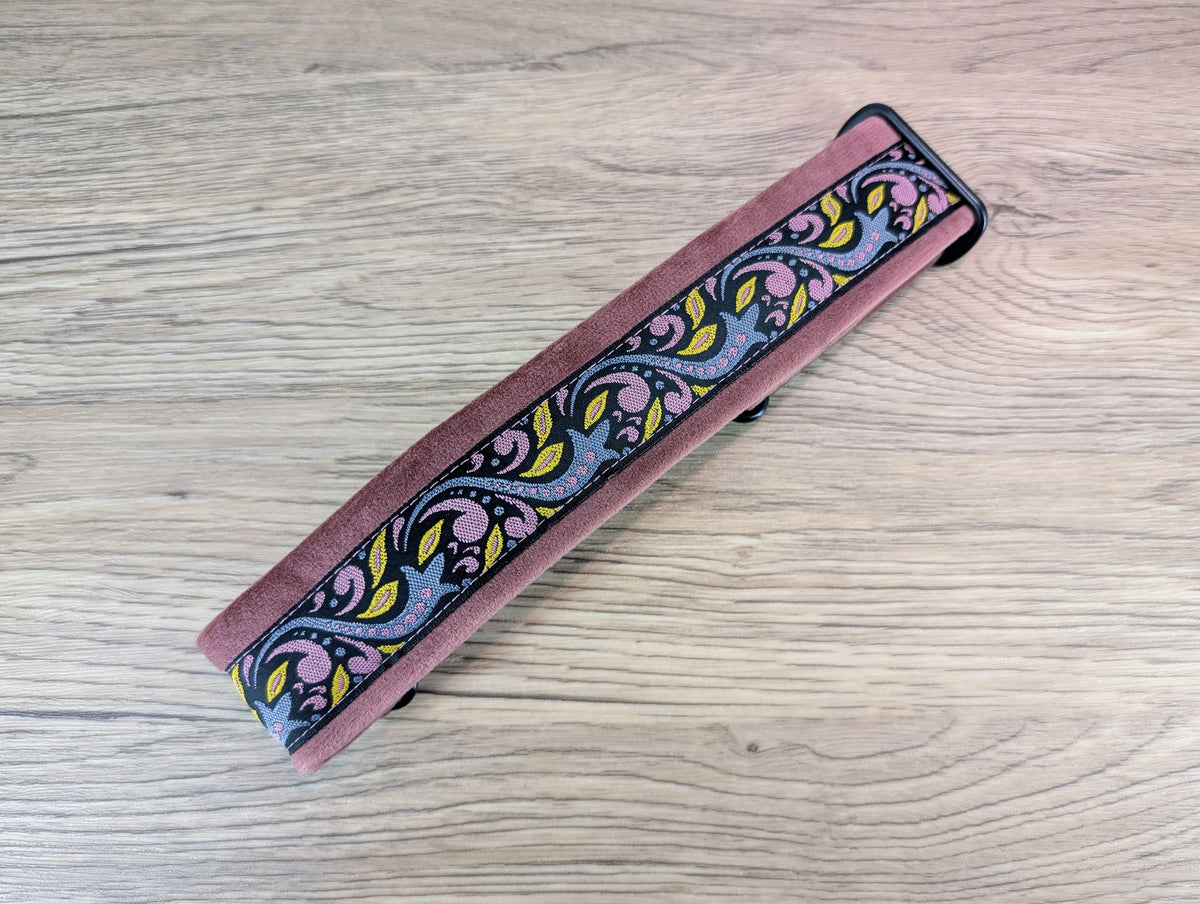 Pink Velvet Lined Martingale/Half-check Dog Collar