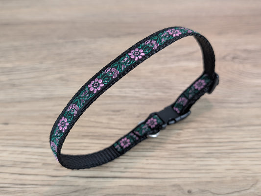 Pink and Green Floral Small Dog/Puppy Collar