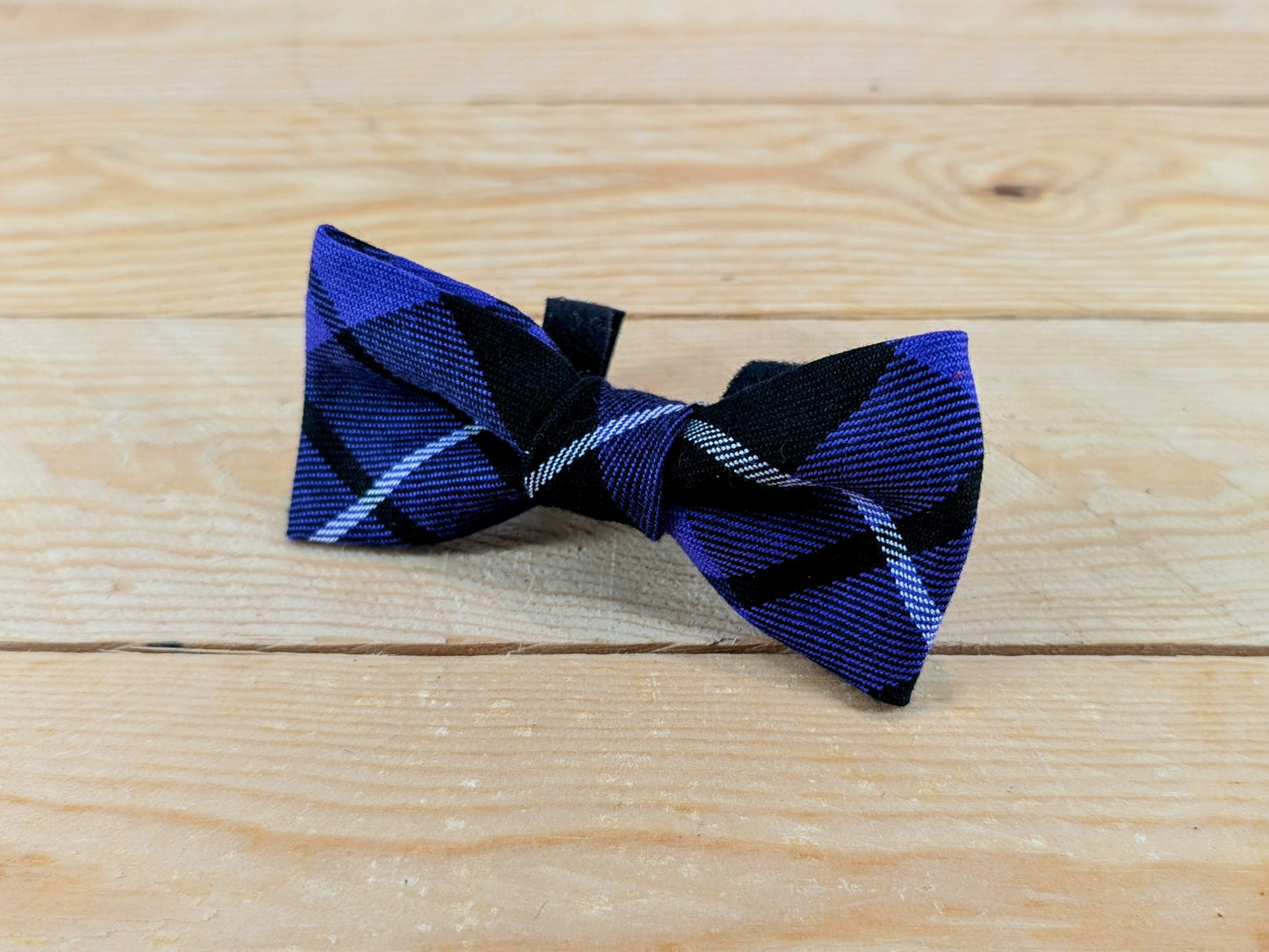 Purple Tartan Dog Bow Tie