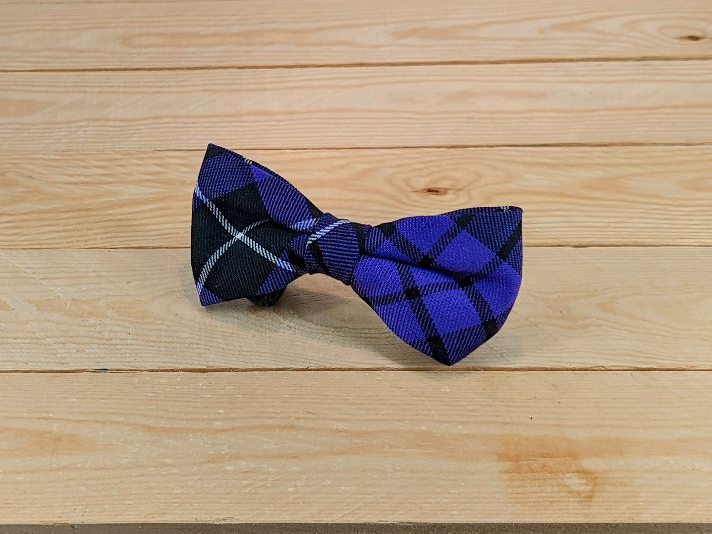 Purple Tartan Dog Bow Tie