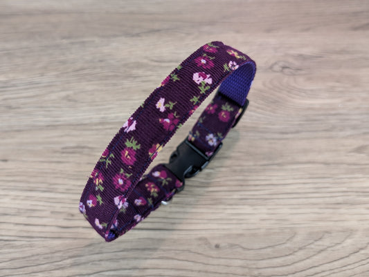 Purple Ditsy Floral Dog Collar
