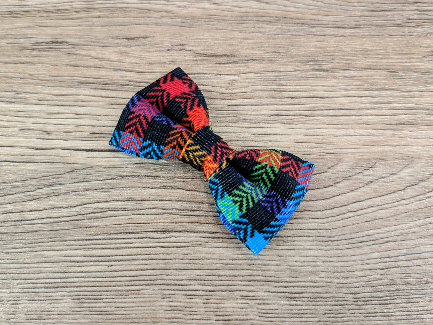 Rainbow Check Dog Bow Tie