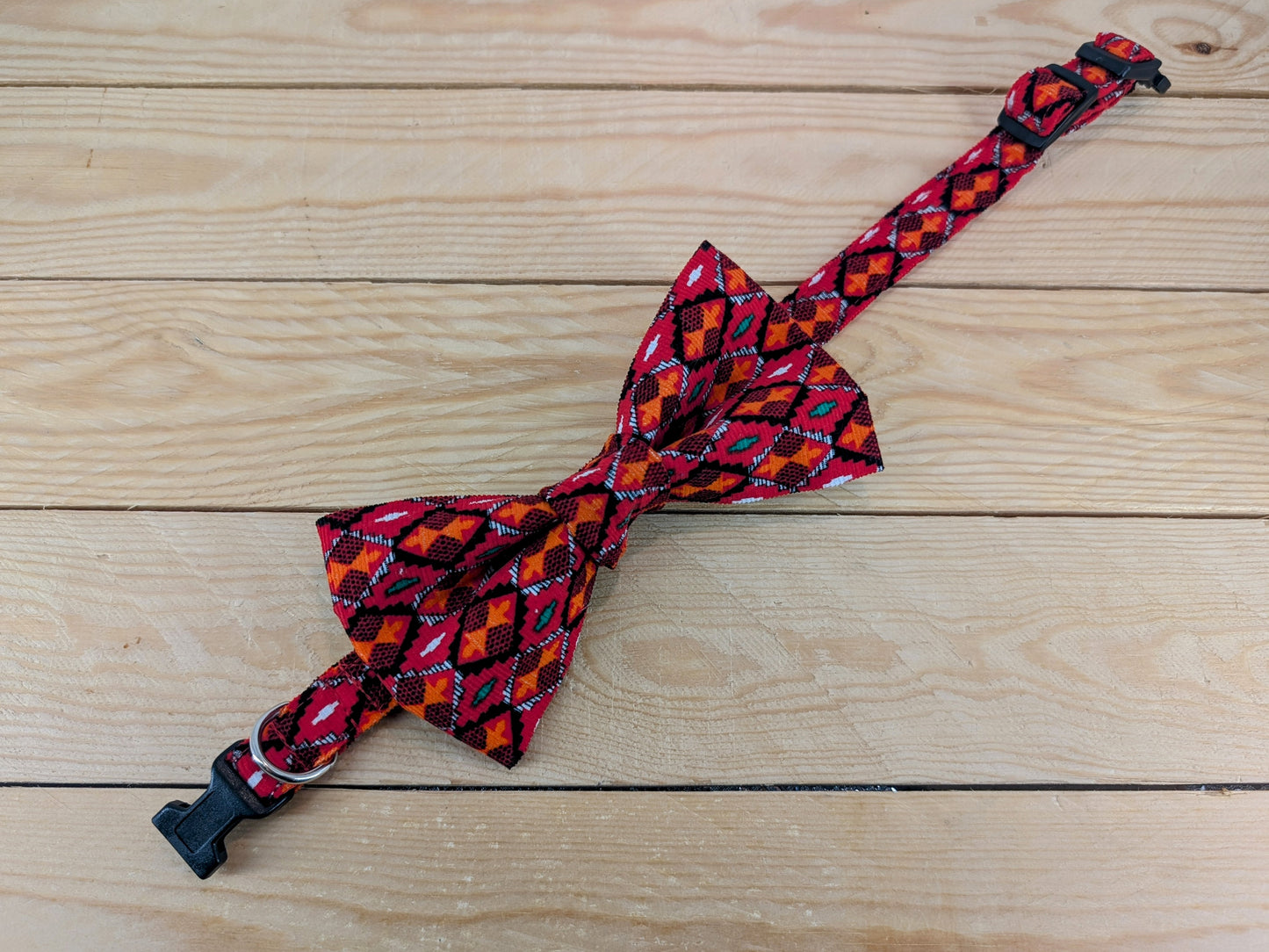 Red and Orange Dog Bow Tie
