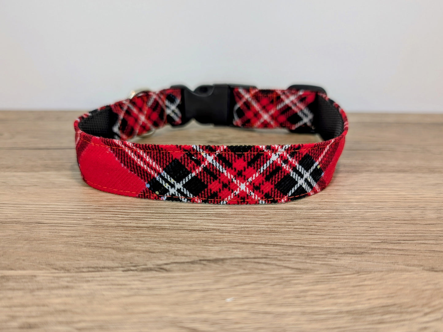 Red Tartan/Plaid Dog Collar