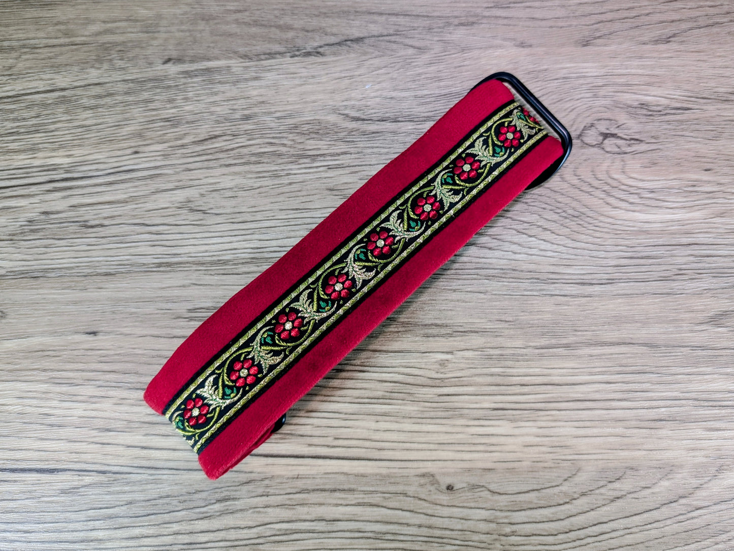 Red Roses Velvet Lined Martingale/Half-check Dog Collar