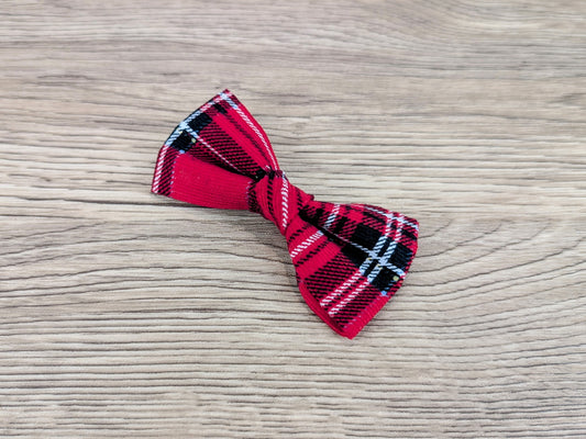 Red Tartan/Plaid Dog Bow Tie