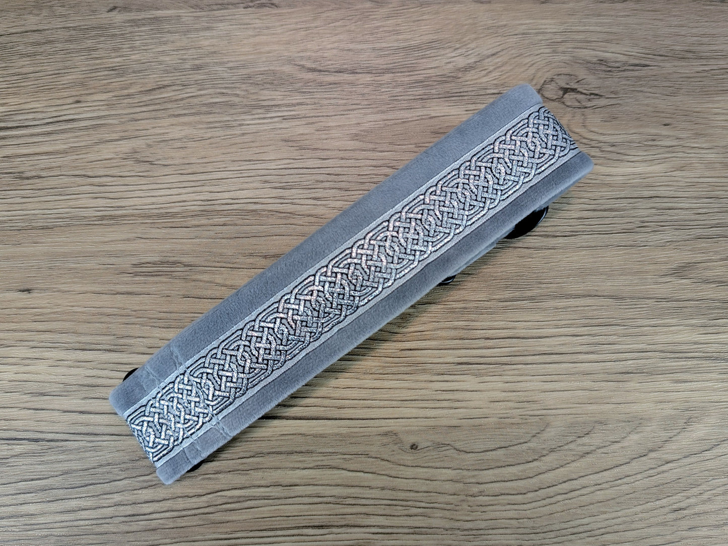 Silver Grey Celtic Velvet Lined Martingale/Half-check Dog Collar