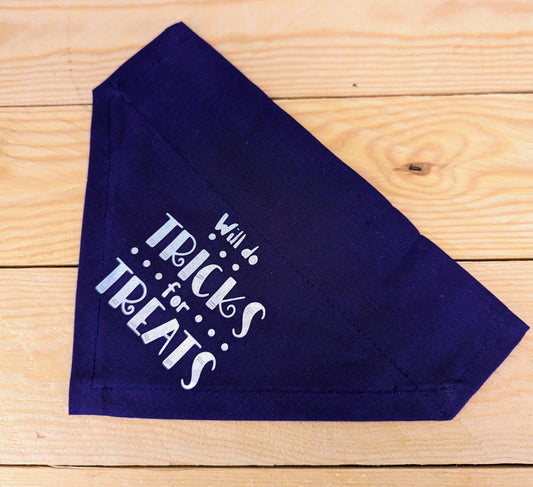 "Will Do Tricks for Treats" Halloween Dog Bandana