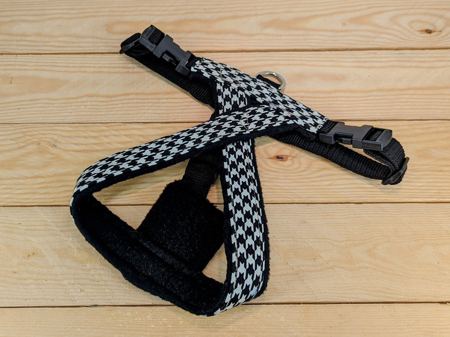 Black & White Houndstooth Check Dog Harness