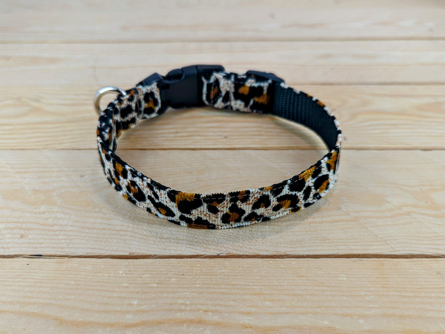 Leopard Print Dog Collar Top View