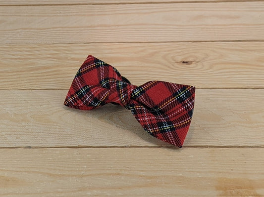 Red Tartan Dog Bow Tie 