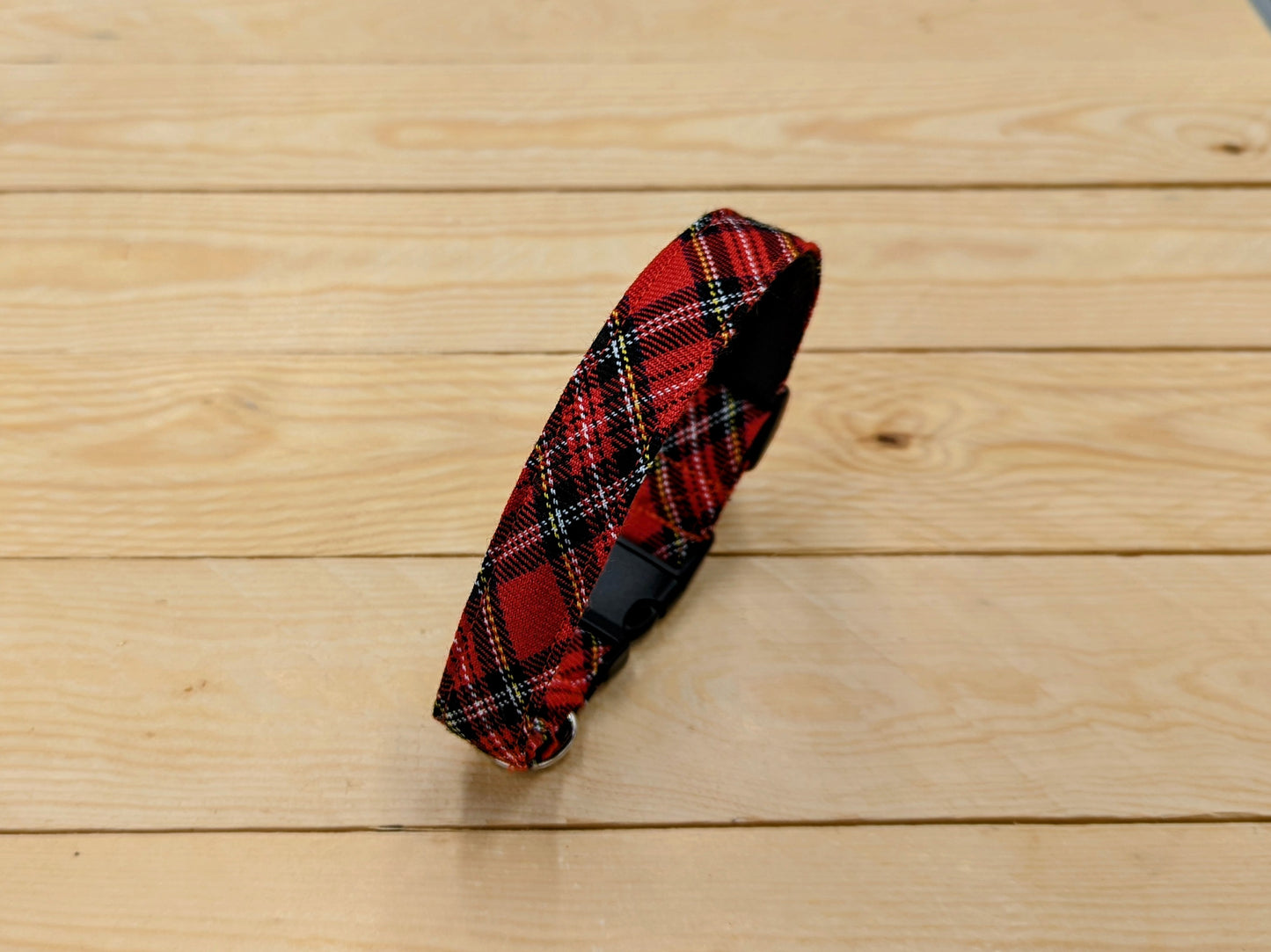 Red Tartan Dog Collar