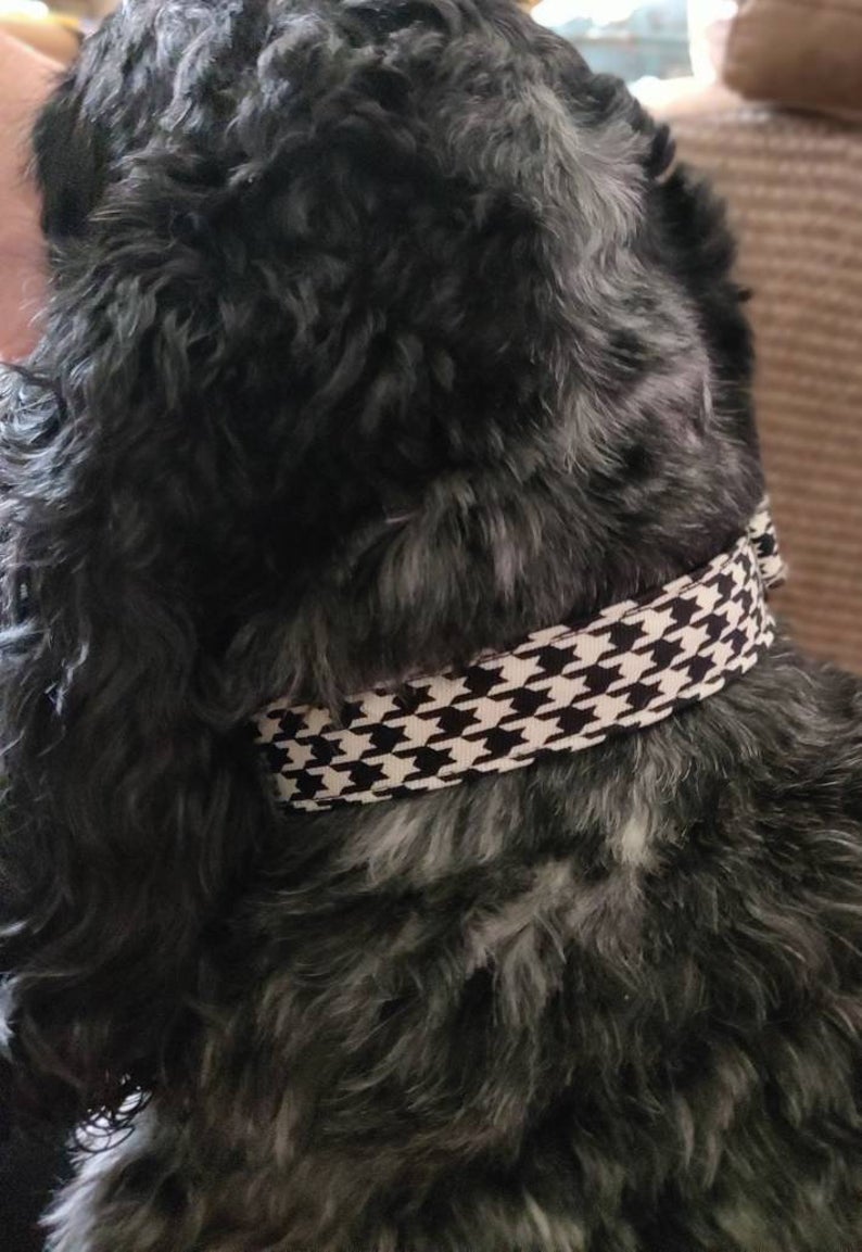 Black & White Houndstooth Check Dog Lead