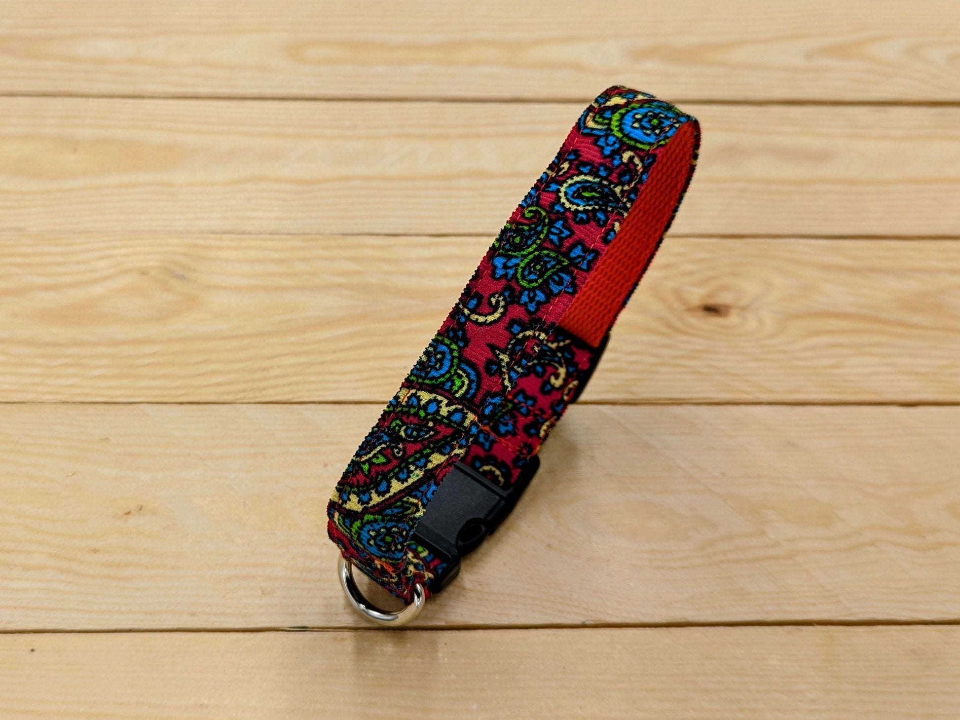 Red Paisley Dog Collar