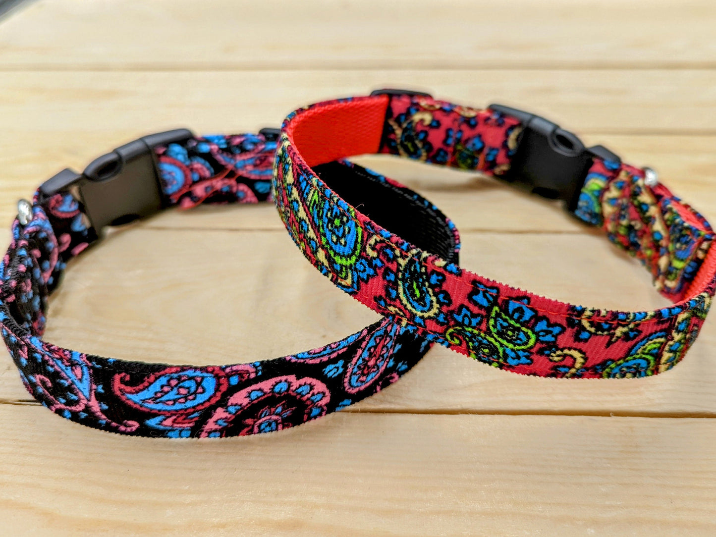 Red Paisley Dog Collars