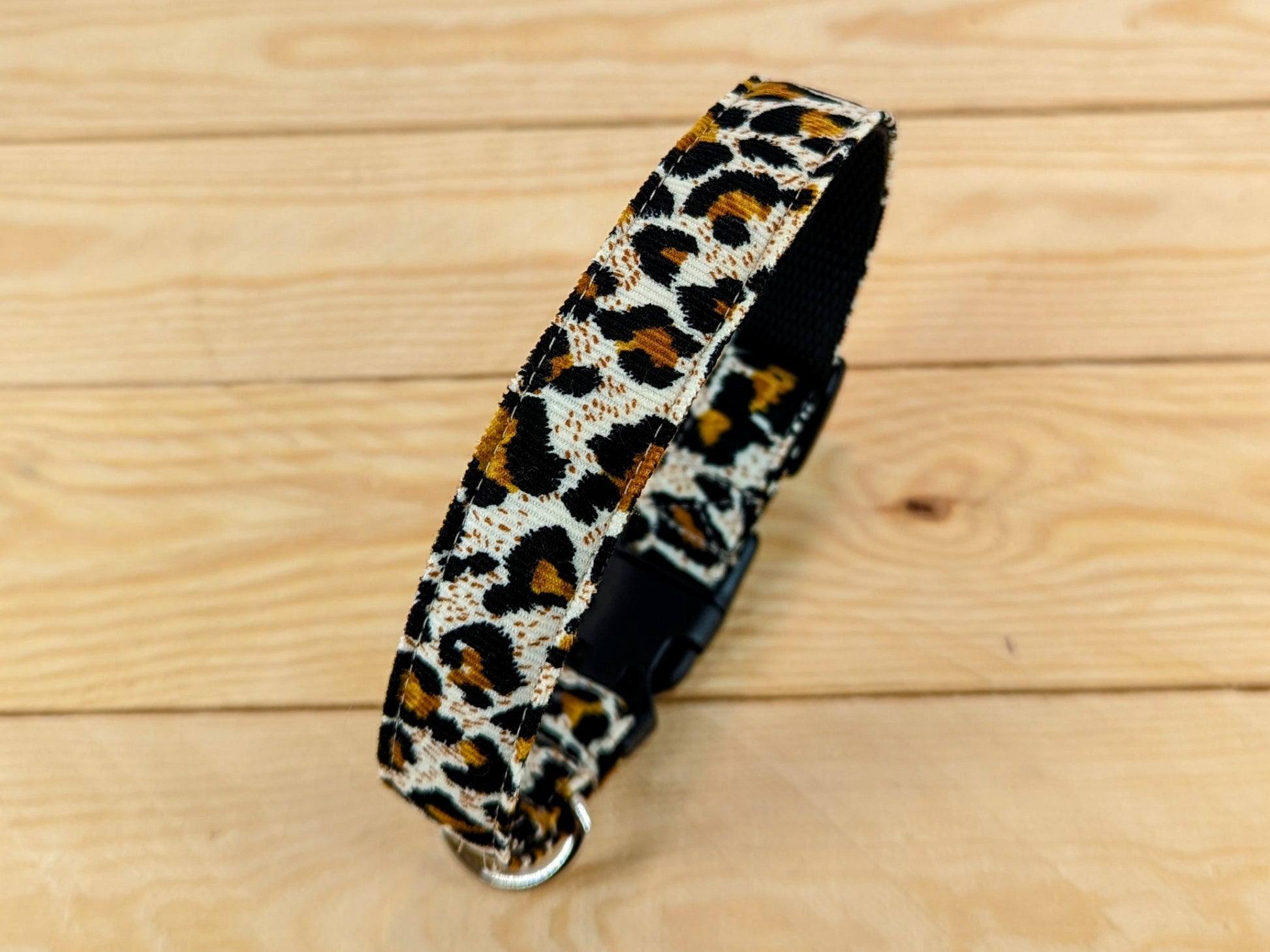 Leopard Print Fleece Lined Dog Collar